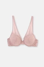 Dagi Soft Pink Lace and Tulle Detailed Unpadded Bra