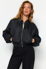 Trendyol Black Oversize Water Repellent Bomber Jacket Coat