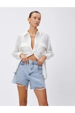 Koton Oversized Shirt With Pocket Modal Blend