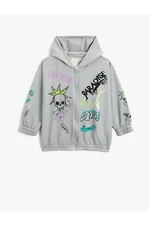 Koton Zipper Printed Hoodie &; Sweatshirt