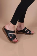 Capone Outfitters Mules - Black - Wedge