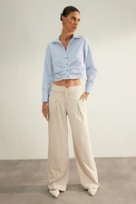 Trendyol Stone Premium Quality Wide Leg Woven Trousers