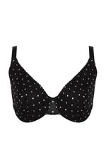 Trendyol Curve Black Polka Dot Mesh Plus Size Bra