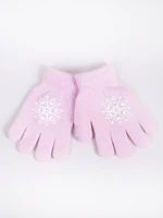 Yoclub Kids's Girls' Five-Finger Gloves RED-0012G-AA5A-009