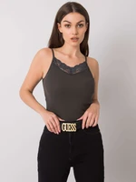 Dark khaki ribbed top by Armine