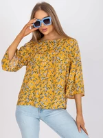 Yellow blouse with floral print ZULUNA