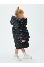 Koton Hooded Puffer Coat Polka Dot Zipper Wind Cap