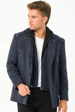 K7532 DEWBERRY MEN'S COAT-DIAGONAL NAVY BLUE