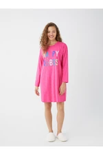 LC Waikiki Women's Crew Neck Printed Long Sleeve Nightgown