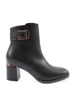 DGN 402 Women's Buckle Side Zipper Heeled Boots