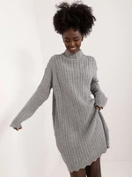 Grey knitted mini dress