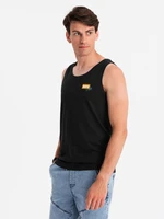 Ombre Men's Summer Vibe printed cotton tank top - black