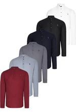 SET OF SIX G783 DEWBERRY JUDGE COLLAR SHIRT-BLACK-NAVY-ANTHRACITE-GRAY-BURGUNDY-KHAKI