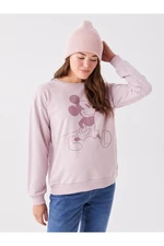 LC Waikiki Crew Neck Mickey Mouse Printed Long Sleeve Maternity Sweatshirt