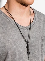 Ombre Clothing Men's necklace on the leather strap