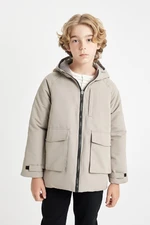 DEFACTO Boy's Water Repellent Hooded Windproof Raincoat