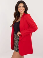 Red elegant blazer without fastening