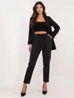 Black women's trousers with appliqué