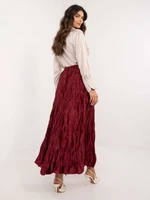 Burgundy flared skirt