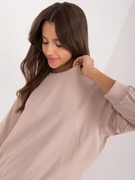 Beige smooth cotton blouse