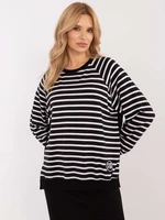 Black and white women's striped blouse