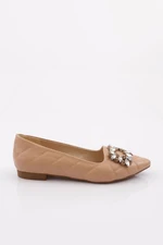 DGN 6560 Women's Crystal Square Buckle Flats.