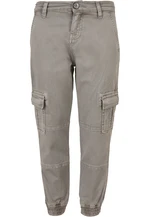 Boys Washed Cargo Twill Jogging Pants Grey