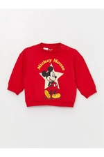 LC Waikiki Crew Neck Long Sleeve Mickey Mouse Printed Baby Boy Sweatshirt and Tracksuit Bottom 2-Piece Set