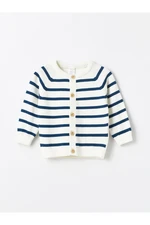 LC Waikiki Crew Neck Striped Baby Boy Knitwear Cardigan