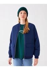 LC Waikiki Women's College Collar Plain Bomber Coat