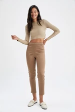 DEFACTO Valentina Cigarette Straight Leg Basic Satin Trousers