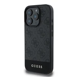 Zadní kryt Guess PU 4G Stripe pro Apple iPhone 16 Pro Max, šedá