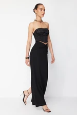 Trendyol X Zeynep Tosun Black Knitted Long Skirt