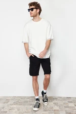 Trendyol Ecru Oversize Stitching Detailed 100% Cotton T-Shirt