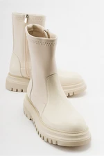 LuviShoes ALIAS Women's Beige Scuba Boots