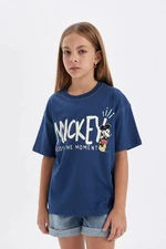 DEFACTO Girls Disney Mickey & Minnie Oversize Fit Crew Neck Short Sleeve T-Shirt