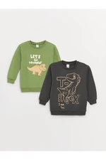 LC Waikiki Crew Neck Long Sleeve Printed Baby Boy Sweatshirt 2-Pack