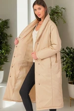 Z6688 DEWBERRY WOMEN'S COAT-PLAIN BEIGE