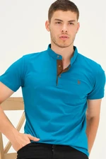 T8560 DEWBERRY T-SHIRT-DARK TURQUOISE-CAMEL