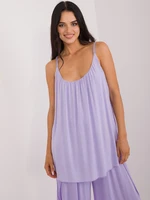 Light purple top with decorative straps OCH BELLA