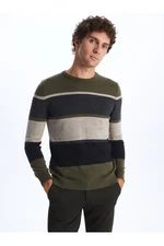 LC Waikiki Crew Neck Long Sleeve Striped Men's Knitwear Sweater