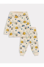 LC Waikiki 2-Piece Hooded Baby Boy Sweatshirt and Tracksuit Bottoms