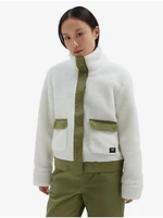 White and Green Ladies Jacket VANS Tevis Sherpa Fleece - Women