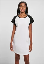 Women's Raglan Tee dress white/black