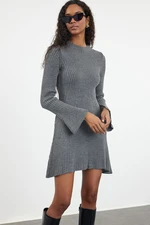 Trendyol Anthracite Mini Knitwear A-Line Form Dress