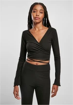 Women's Long Sleeve Cropped Rib Wrapped