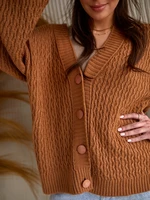 Loose cardigan with caramel pattern