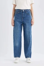 DEFACTO Carrot Fit High Waist Ankle Length Jean Washed Trousers