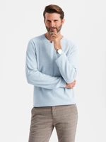 Ombre Men's mélange structured knit sweater - blue