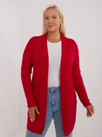 Red knitted cardigan plus size